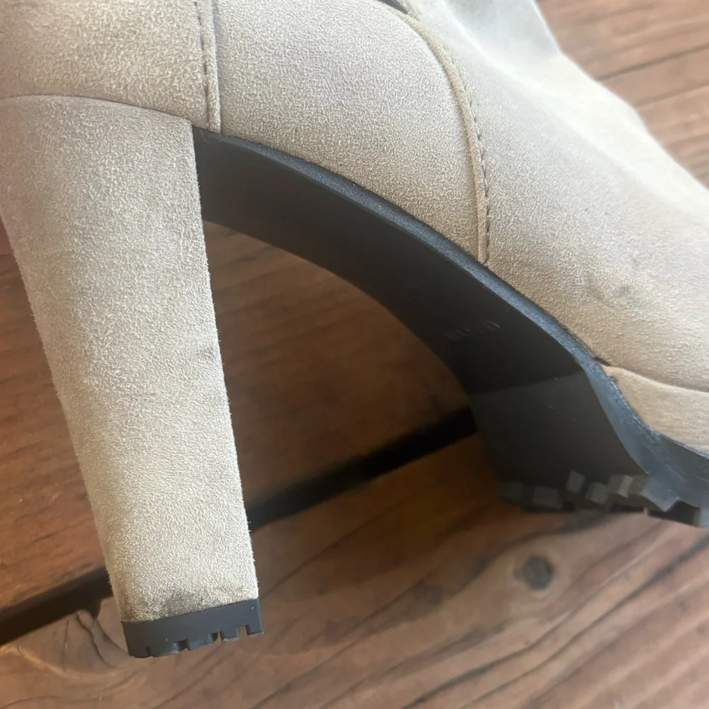 All Saints Suede Taupe Heeled Boots - Picture 7 of 7